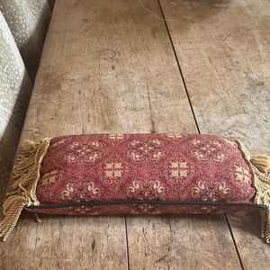 Elegant Red and Gold Accentk Pillow